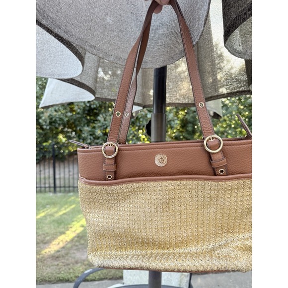 Anne Klein Classic Pocket Tote Bag With Leather Handles - Picture 2 of 7